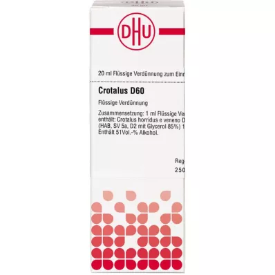 CROTALUS D 60 Seyreltme, 20 ml CROTALUS D 60 Seyreltme, 20 ml
