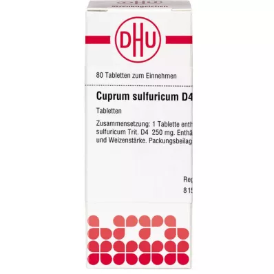 CUPRUM SULFURICUM D 4 tablet, 80 adet