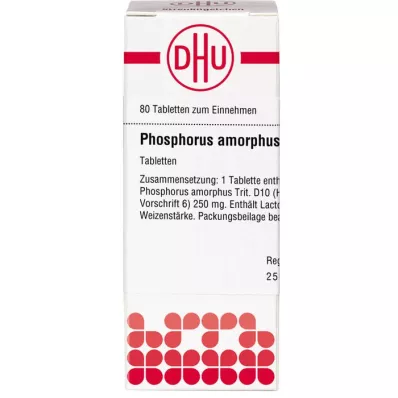 PHOSPHORUS AMORPHUS D 10 tablet, 80 adet PHOSPHORUS AMORPHUS D 10 tablet, 80 adet