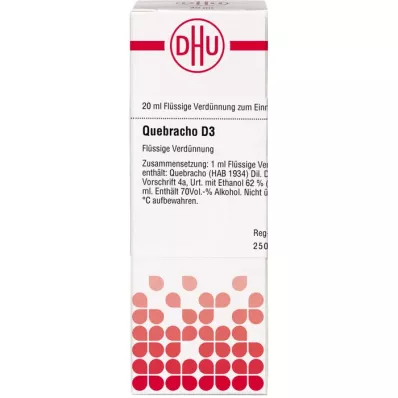 QUEBRACHO D 3 Seyreltme, 20 ml