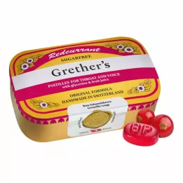 GRETHERS Kırmızı Frenk Üzümü + C Vitamini şekersiz pastil, 110 gr