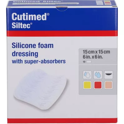 CUTIMED Siltec köpük bileşiği 15x15 cm yapışkansız, 12 adet CUTIMED Siltec köpük bileşiği 15x15 cm yapışkansız, 12 adet