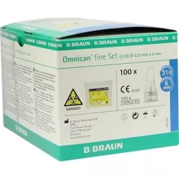 OMNICAN ince ayarlı kalem kanülü 0,25x6 mm a 100 adet, 1 adet