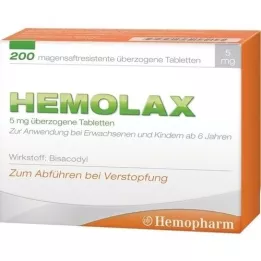 HEMOLAX 5 mg enterik direnç. kaplamalı tabletler, 200 adet