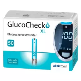 GLUCOCHECK XL Kan şekeri test şeritleri, 50 adet