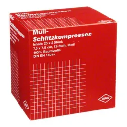 Yarık gazlı kompresler 7,5x7, 25x2 adet