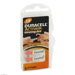 İşitme cihazı pilleri Duracell 13, 6 adet
