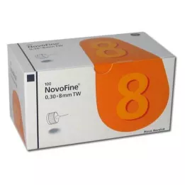 NOVOFINE 8 kanül 0,30x8 mm 30 G ince duvarlı, 100 adet