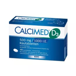 CALCIMED D3 500 mg/1000 I.E. çiğnenebilir tabletler, 48 adet