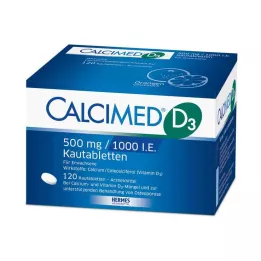 CALCIMED D3 500 mg/1000 I.E. çiğnenebilir tabletler, 120 adet