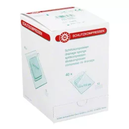 SCHLITZKOMPRESSEN 7,5x7,5 cm steril 12 yollu, 40X2 adet
