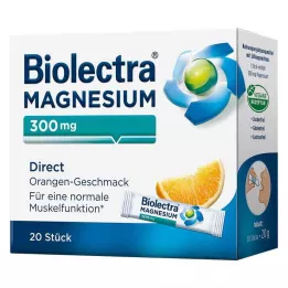 BIOLECTRA Magnezyum 300 mg Doğrudan Portakal Çubukları, 20 adet