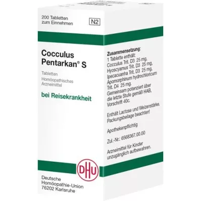 COCCULUS PENTARKAN S tabletler, 200 adet COCCULUS PENTARKAN S tabletler, 200 adet