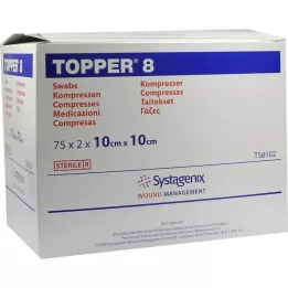 TOPPER 8 adet 10x10 cm steril kompres, 75X2 adet