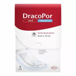DRACOPOR su geçirmez yara pansumanı 8x15 cm steril, 5 adet