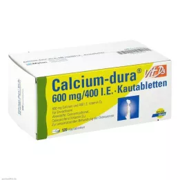CALCIUM DURA Vit D3 600 mg/400 I.E. çiğnenebilir tablet, 120 adet