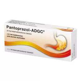PANTOPRAZOL ADGC 20 mg mide-dirençli tabletler, 14 adet