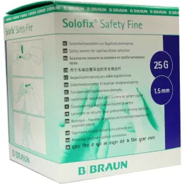 SOLOFIX Güvenlikli İnce Lansetler 25 Gx1,5 mm, 200 adet