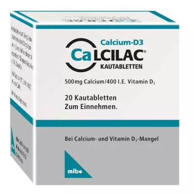 CALCILAC Çiğnenebilir tabletler, 20 adet CALCILAC Çiğnenebilir tabletler, 20 adet
