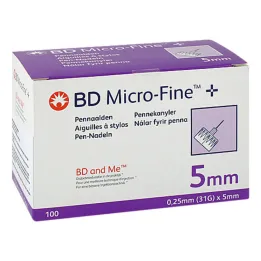 BD Micro-Fine + 5 mm iğneler 0,25x5 mm, 100 adet