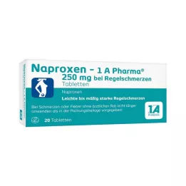 NAPROXEN-1A Pharma 250 mg adet ağrısı tabletleri, 20 adet