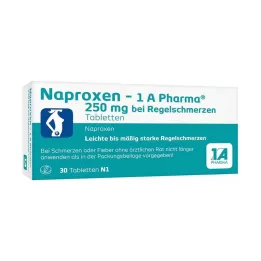 NAPROXEN-1A Pharma 250 mg b.Ruhsal ağrı tableti, 30 adet