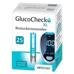 GlucoCheck XL kan şekeri test çubukları, 25 adet