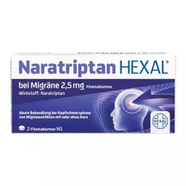 NARATRIPTAN HEXAL migren için 2,5 mg film kaplı tablet, 2 adet