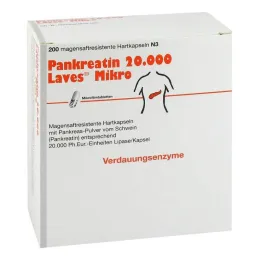 Pankreatin 20000 Laves mikro mide-dirençli kapsüller, 200 adet