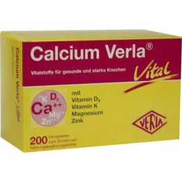 CALCIUM VERLA Vital film kaplı tabletler, 200 adet