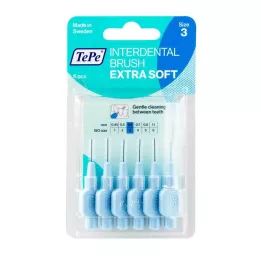 TEPE Diş arası fırçası x-soft 0.6mm ISO 3 mavi, 6 adet