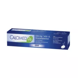 CALCIMED D3 600 mg/400 I.E. efervesan tablet, 20 adet