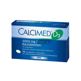 CALCIMED D3 1000 mg/880 I.E. çiğnenebilir tabletler, 48 adet