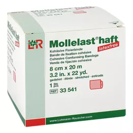 MOLLELAST yapışkanlı bandaj lateks içermeyen 8 cm x 20 m kırmızı, 1 adet
