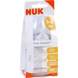 NUK İlk Tercih+ cam şişe 120ml silikon emme boyutu 1 S, 1 adet