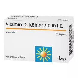 VITAMIN D3 KÖHLER 2.000 IU kapsül, 20 adet