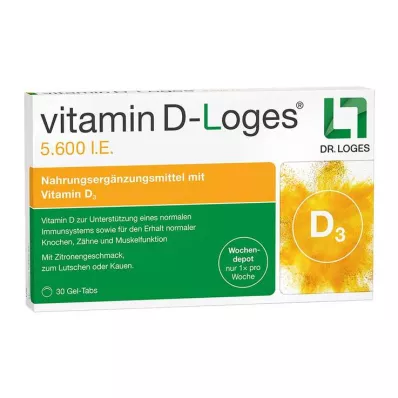 VITAMIN D-LOGES 5.600 IU haftalık depo çiğneme tabletleri, 30 adet