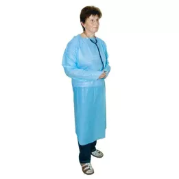 SCHÜRZE Tek kullanımlık PE mavi 120 cm steril olmayan kılıflı, 1 adet