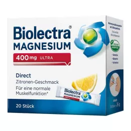 BIOLECTRA Magnezyum 400 mg ultra Direct Limon, 20 adet