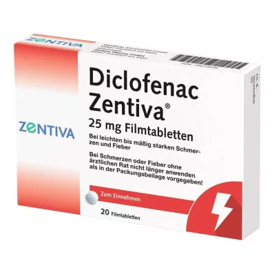 Almanya'dan teslimat servisi - DICLOFENAC Zentiva 25 mg film kaplı
