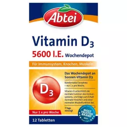 ABTEI D3 Vitamini 5600 IU haftalık depo tabletleri, 12 adet