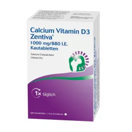 CALCIUM VITAMIN D3 Zentiva 1000 mg/880 I.E. çiğnenebilir tabletler, 100 adet