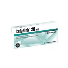 CEFAZINK 20 mg film kaplı tabletler, 60 adet