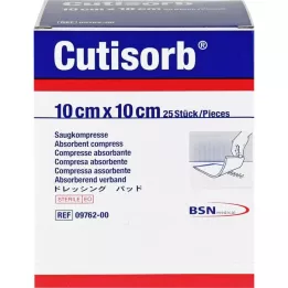 CUTISORB Steril 10x10 cm aspirasyon kompresleri, 25 adet