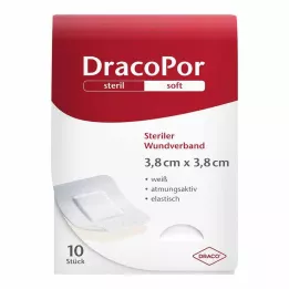 DRACOPOR Yara örtüsü 3,8x3,8 cm steril, 10 adet