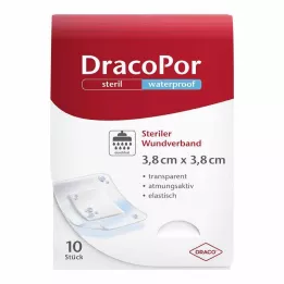 DRACOPOR su geçirmez yara pansumanı 3,8x3,8 cm steril, 10 adet