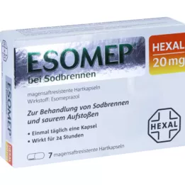 ESOMEP HEXAL mide ekşimesi için 20 mg MSR sert kapsül, 7 adet
