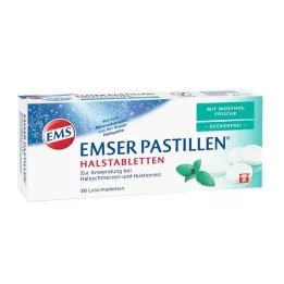 EMSER Menthol ferahlığı içeren şekersiz pastiller, 30 adet