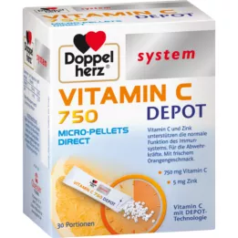 DOPPELHERZ C Vitamini 750 Depo sistemi peletleri, 30 adet