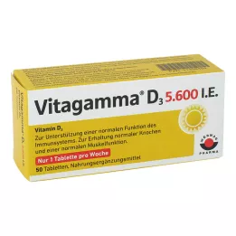 VITAGAMMA D3 5.600 IU Vitamin D3 NEM Tabletler, 50 adet